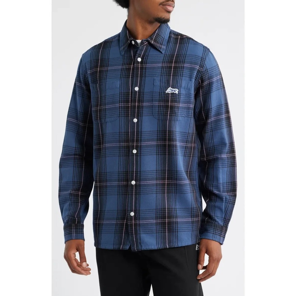 ICECREAM Jacob Flannel Button-Up Shirt Blue Size M